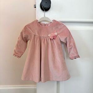 Mayoral Newborn Pink Velvet Floral Dress, 6-9 months